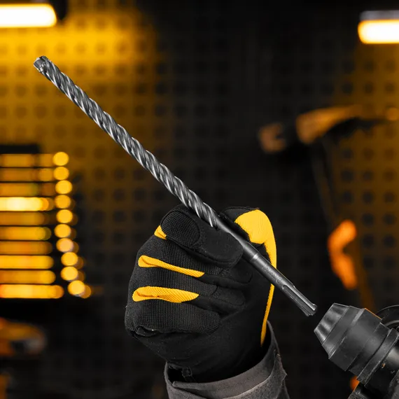 Бур по бетону, цельная крестовая пластина, 12x265 мм, SDS PLUS Denzel