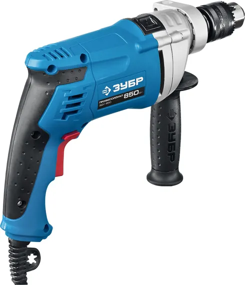 Ударная дрель, ЗУБР 850 Вт, 13 мм, мет. корпус, кейс, Профессионал (ЗДУ-850 ЭРМКМ2)