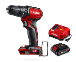 Бесщеточная ударная дрель-шуруповерт, ЗУБР 20 В, 45 Н·м, 1 АКБ LMS (2 А·ч), (ДБУ-45-21)