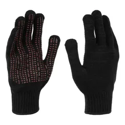 Перчатки трикотажные, акрил, усиленные, ПВХ-гель Протектор, цвет: чёрный, 10 класс Сибртех