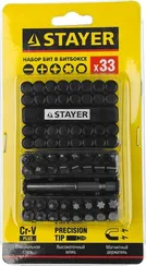 STAYER 33 шт, набор бит с магнитным адаптером (26085-H33)