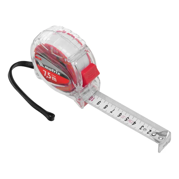 Рулетка Crystal,7,5 м х 25 мм,корпус из поликарбоната Matrix