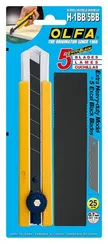 OLFA 25 мм, в комплекте с лезвиями EXCEL BLACK 5 шт, нож (OL-H-1BB/5BB )