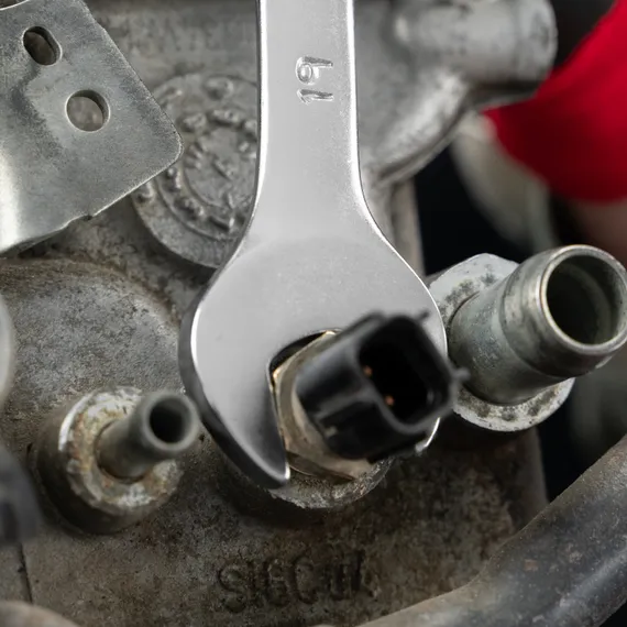 Ключ комбинированный, 19 мм, CrV, матовый хром Stels