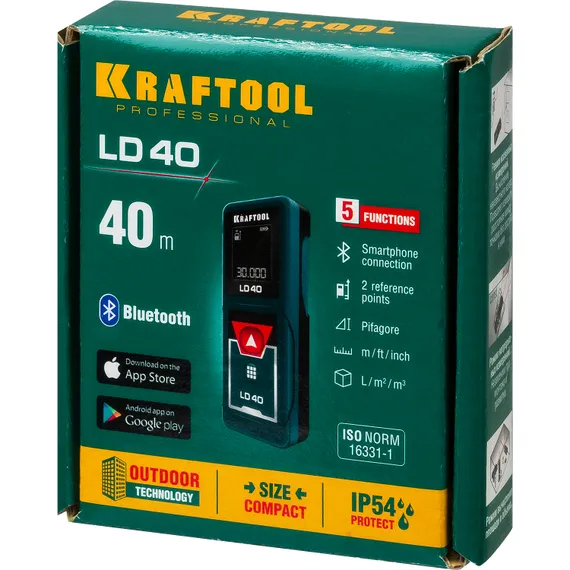 Лазерный дальномер KRAFTOOL LD-40, 5 см - 40 м, (34763)