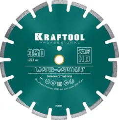 KRAFTOOL LASER-ASPHALT 350 мм (25.4/20 мм, 10х3.2 мм), алмазный диск (36687-350)