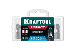 KRAFTOOL Impact PZ 3, 25 мм, 10 шт, ударные биты (26193-3-25-S10)