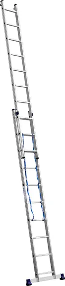 СИБИН, 10 ступеней, со стабилизатором, алюминиевая, двухсекционная лестница (38823-10)