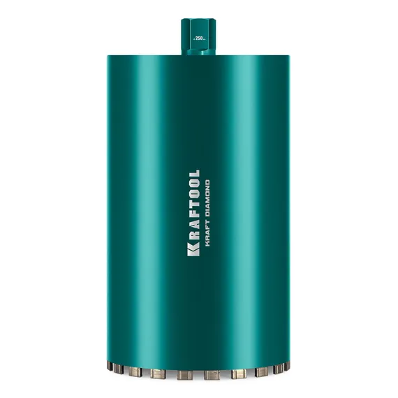 KRAFTOOL DIAMOND 250 мм (450 мм, 1 1/4″, лазерная сварка сегментов), Алмазная Коронка по железобетону (29825-250)