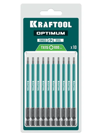 KRAFTOOL OPTIMUM TX 15, 100 мм, 10 шт, биты (26126-15-100-S10)