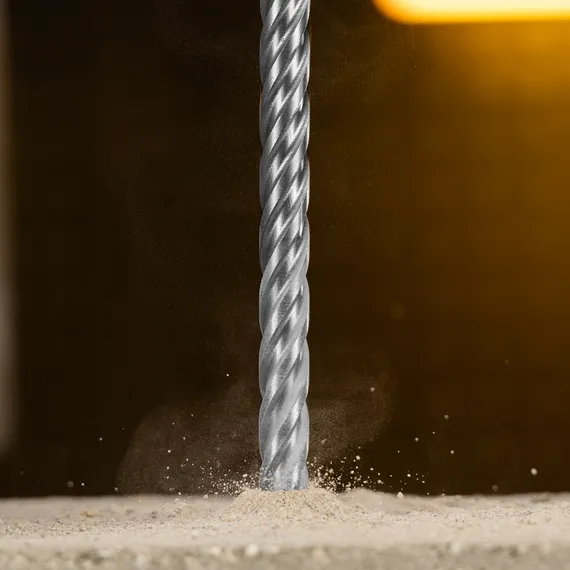 Бур по бетону, цельная крестовая пластина, 12x315 мм, SDS PLUS Denzel