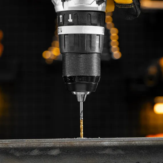 Набор сверл по металлу, 1-10 мм, Р6М5К8-TiN, Golden Tip, 19 шт Denzel