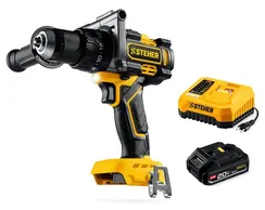 Бесщеточная ударная дрель-шуруповерт, STEHER 20 В, 165 Н·м, 1 АКБ LMS (2 А·ч), (CBS-165-21)