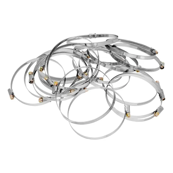 Хомуты нержавеющая сталь, Стандартное болтовое крепление 110-130 мм, 25 штук в упаковке, ширина 9 мм Сибртех