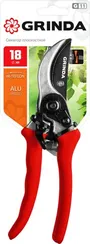 GRINDA G-11, 210 мм, лезвия из углеродистой стали, закалены, тефлоновое покрытие, алюминиевые рукоятки, плоскостной секатор (8-423001)
