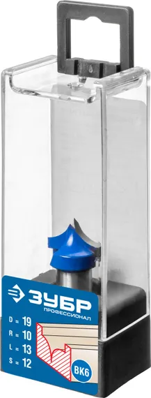ЗУБР 19 x 13 мм, радиус 10 мм, фреза пазовая фасонная №4, Профессионал (28743-19-13)