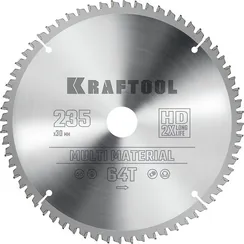 KRAFTOOL Multi Material, 235 х 30 мм, 64Т, пильный диск по алюминию (36953-235-30)