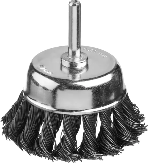 MIRAX 75 мм, жгутированная стальная проволока 0.5 мм, щетка чашечная для дрели (35148-075)