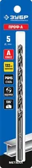 ЗУБР ПРОФ-А, 5.0 х 132 мм, сталь Р6М5, класс А, удлиненное сверло по металлу, Профессионал (29624-5)