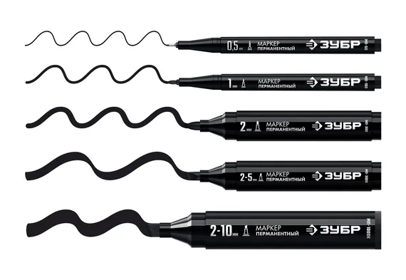 ЗУБР МП-50 черный, 0.5 мм перманентный маркер (06321-2)