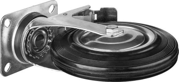 ЗУБР d 200 мм, г/п 185 кг, игольчатый подшипник, резина/металл, поворотное колесо, Профессионал (30936-200-S)