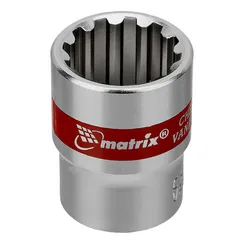 Набор универсальных торцевых головок 1/4", Spline, CrV, 4-13мм, 10 штук Matrix