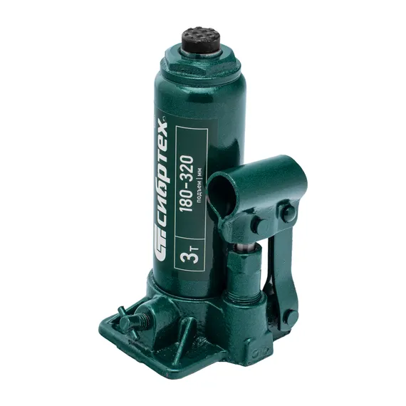 Домкрат гидравлический бутылочный, 3 т, 180-320 мм, в пласт. кейсе Сибртех