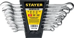 STAYER HERCULES, 8 шт, 8 - 19 мм, набор комбинированных гаечных ключей, Professional (27085-H8)