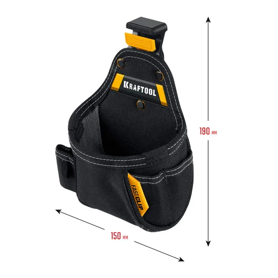 KRAFTOOL KP-5 поясная сумка с быстросъёмным креплением FastClip, 150 х 190 мм (38778)