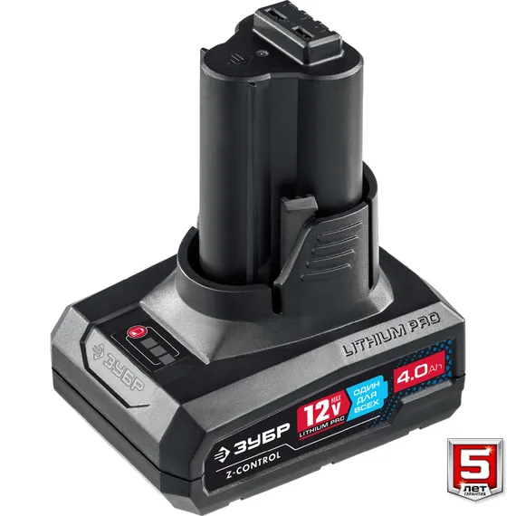 Дрель-шуруповерт, ЗУБР 12 В, 40 Н·м, 2 АКБ тип Т7 (4 А·ч), сумка, Профессионал (DL-121-42)