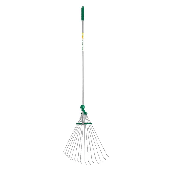 POCTOK РВ-15, 170-570 мм, длина 1180 мм, стальная рабочая часть, алюминиевый черенок, регулируемые веерные грабли (39640)