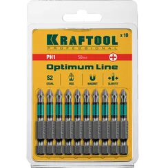 KRAFTOOL Optimum, PH1, 50 мм, 10 шт, биты (26122-1-50-10)