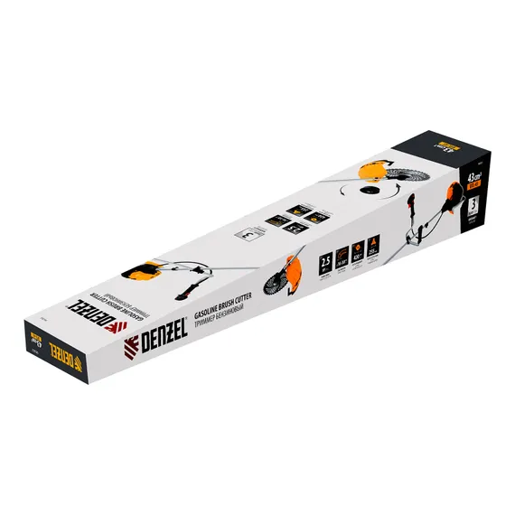 Триммер бензиновый DTL-43, 43 см3, неразъемная штанга, состоит из 2 частей Denzel