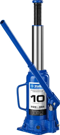 ЗУБР 10 т, 228 - 462 мм, бутылочный гидравлический домкрат, Профессионал (43060-10)