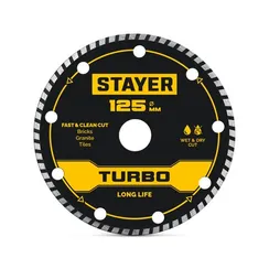 STAYER TURBO 125 мм (22.2 х 7 х 2.0 мм), сегментированный алмазный диск (3662-125)