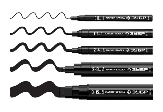 ЗУБР МК-400 черный, 2-4 мм маркер-краска (06325-2)
