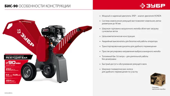 Измельчитель бензиновый ЗУБР 90 мм (БИС-90)