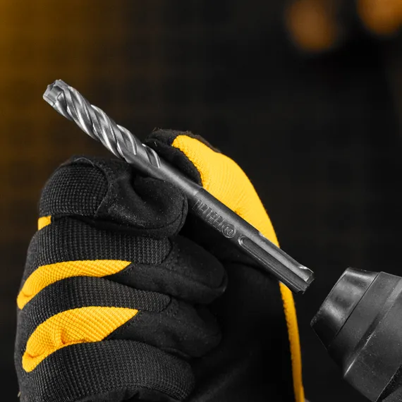 Бур по бетону, цельная крестовая пластина, 10x115 мм, SDS PLUS Denzel