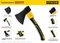 STAYER FIBERGLASS, 1200/1350 г, 410 мм, кованый топор, Professional (2062-12)
