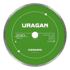 URAGAN CERAMO 230 мм, диск алмазный отрезной сплошной (36707-230)