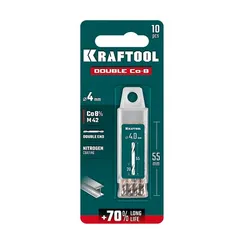 KRAFTOOL DOUBLE Сo-8 4х55мм, Сверло двухстороннее по металлу, сталь M42(+8%Co), класс А (29654-4.0-10)