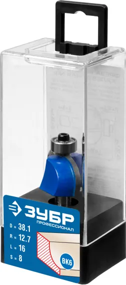 ЗУБР 38.1 x 16 мм, радиус 12.7 мм, фреза кромочная калевочная №2, Профессионал (28702-38.1)