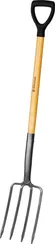 GRINDA 280 x 180 x 1200 мм, антикор. покрытие, деревянный черенок высш. сорт, с пластиковой рукояткой, вилы садовые, PROLine (39727)