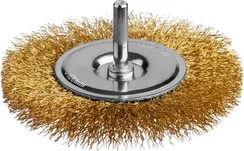 MIRAX 100 мм, витая стальная латунированная проволока 0.3 мм, щетка дисковая для дрели (35145-100)