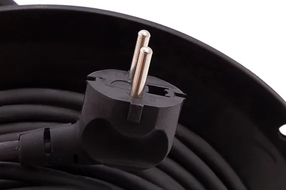 Удлинитель силовой 50 м, 16А, тип УХ10, ПВС, на кабельной катушке, 4 розетки без заземления Сибртех