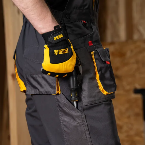 Полукомбинезон профессиональный рабочий, 65% полиэстер 35% хлопок, XXL Denzel