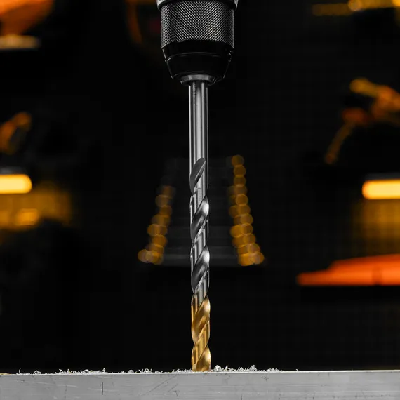 Сверло спиральное по металлу 11 х 195 мм, Р6М5, Golden Tip, удлиненное Denzel