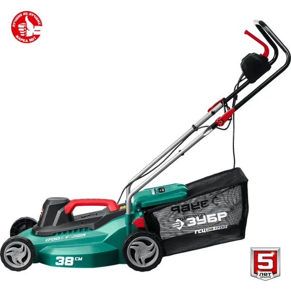 Газонокосилка электрическая ЗУБР 1700 Вт, ш/с 38 см (ГСЦ-38-1700)