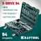 KRAFTOOL X-Drive 94, 94 предм., (1/2″+1/4″), универсальный набор инструмента (27883-H95)