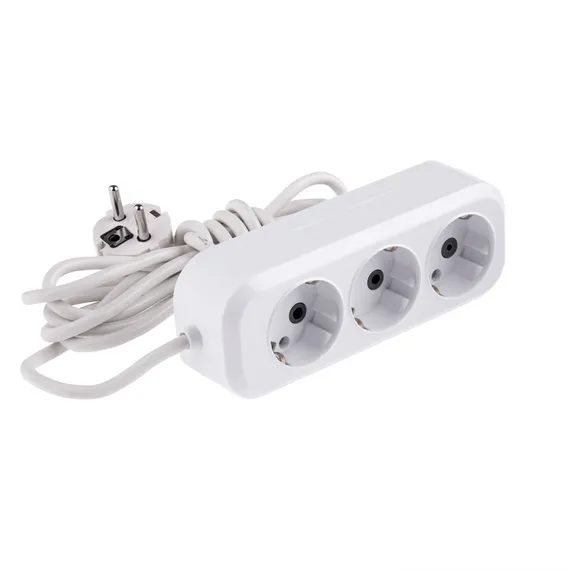 Удлинитель бытовой, серия УХз-10-303, с заземлением, 3 м, 3 розетки, 10 A Denzel